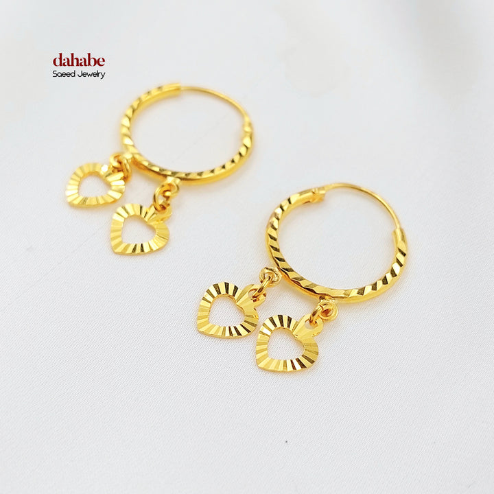 21K حلق ذبلة دنانديش-مجوهرات الشيخ سعيد-Saeed Jewelry 
