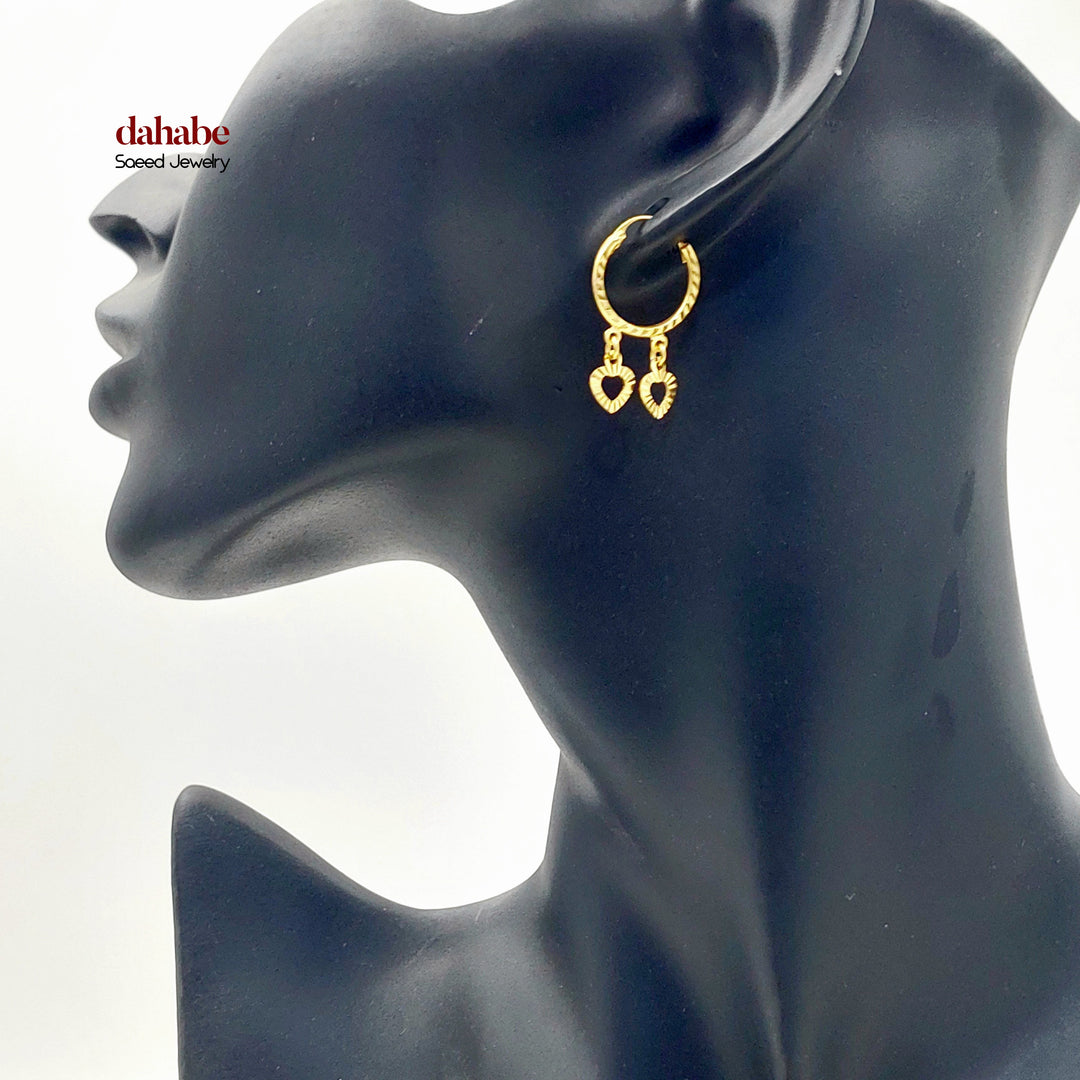 21K حلق ذبلة دنانديش-مجوهرات الشيخ سعيد-Saeed Jewelry 