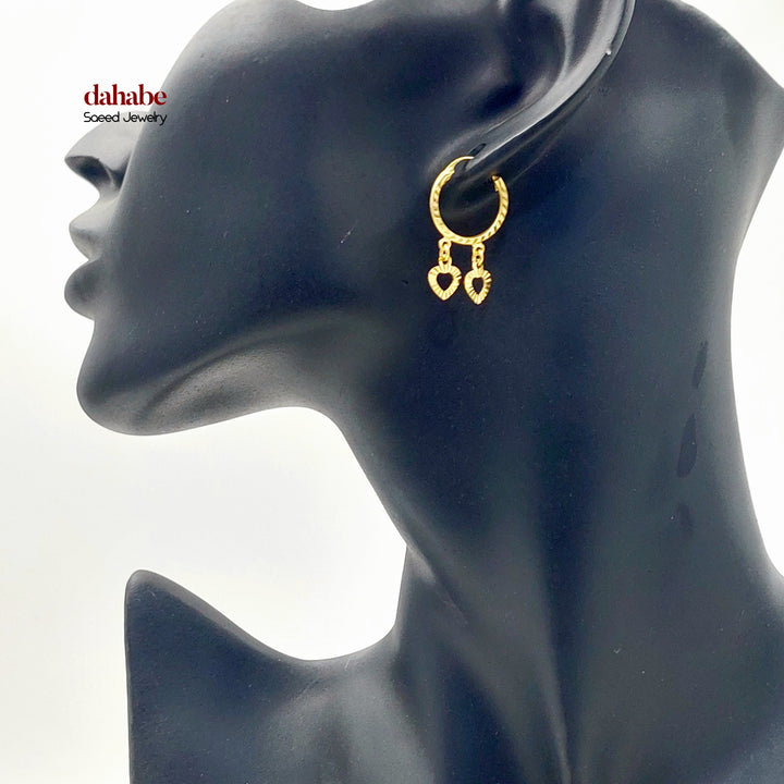 21K حلق ذبلة دنانديش-مجوهرات الشيخ سعيد-Saeed Jewelry 