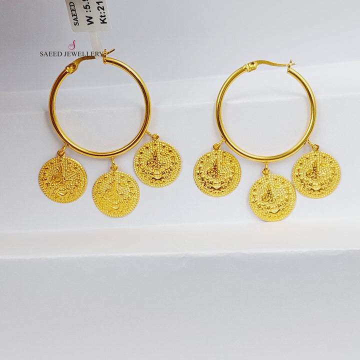 21K حلق ذبلة دنانديش-مجوهرات الشيخ سعيد-Saeed Jewelry 