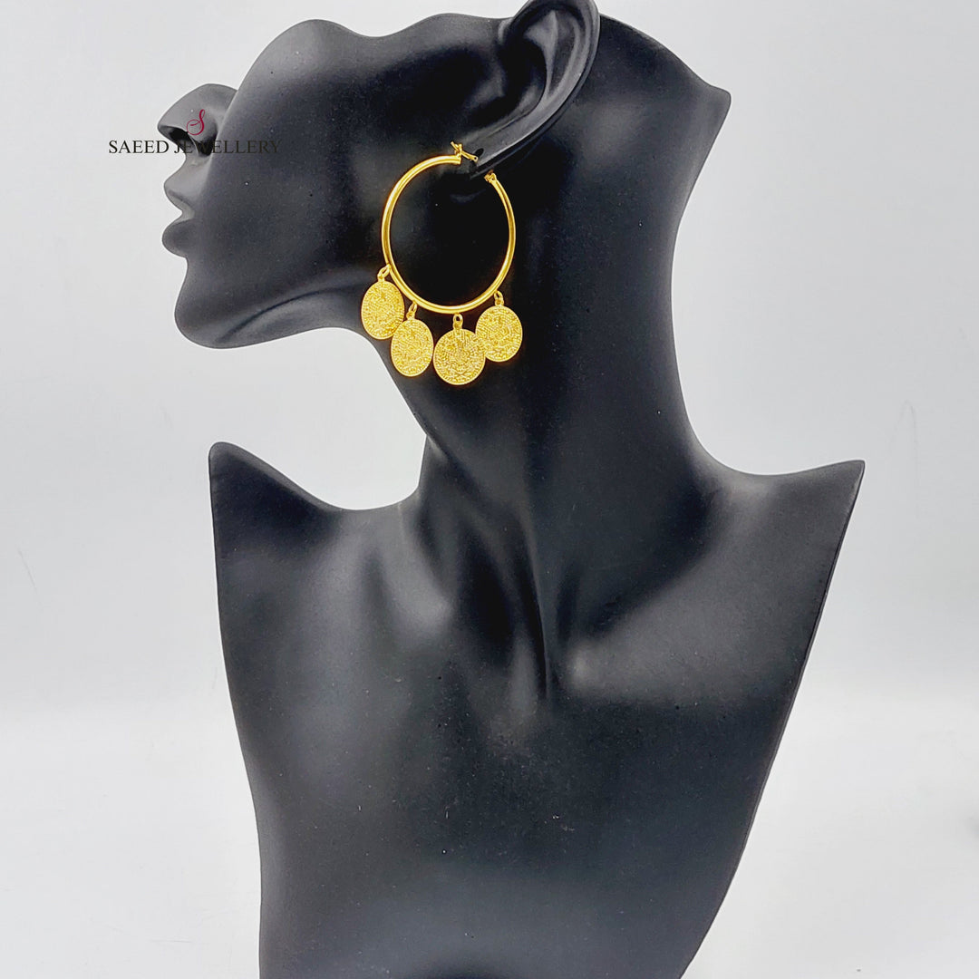 21K حلق ذبلة دنانديش-مجوهرات الشيخ سعيد-Saeed Jewelry 