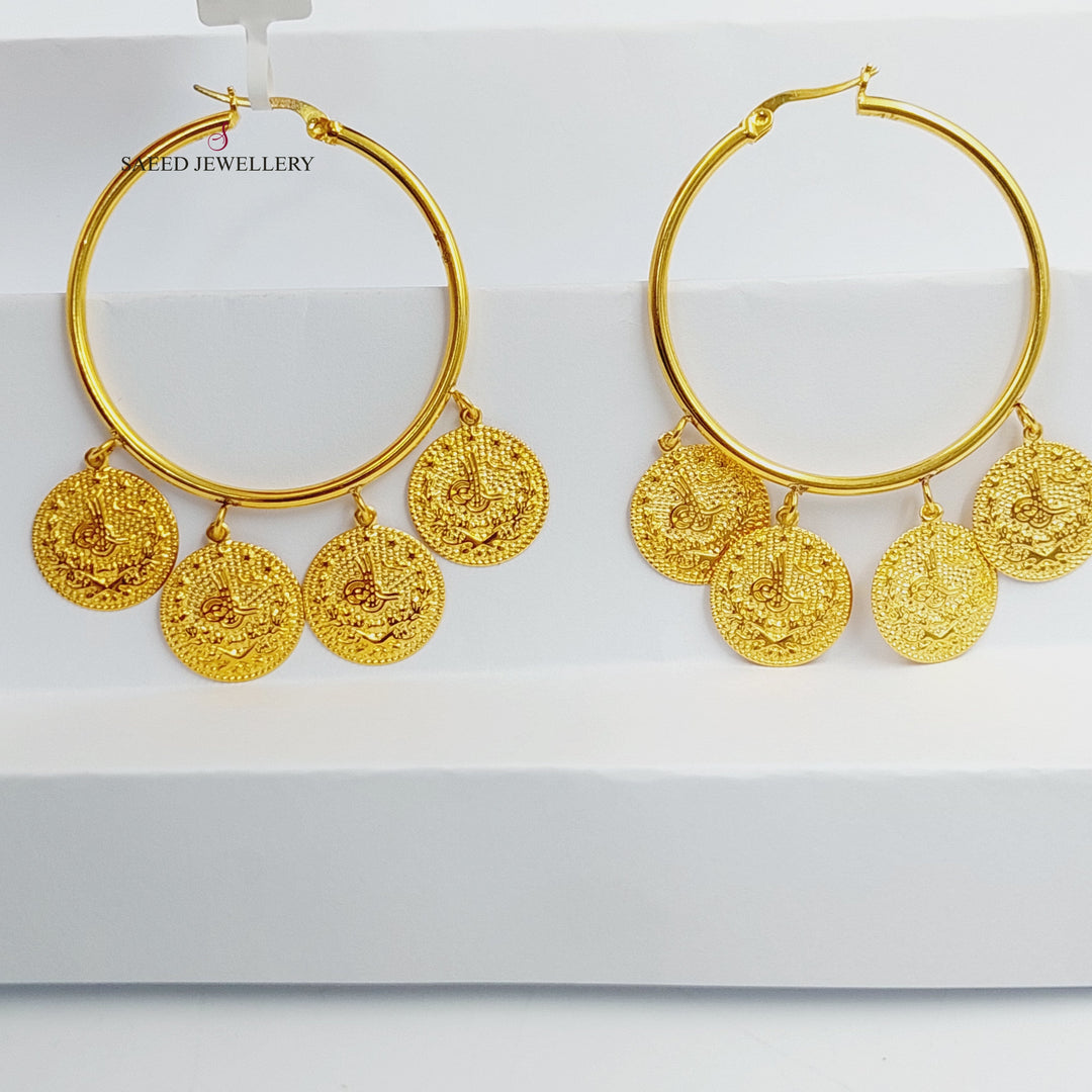21K حلق ذبلة دنانديش-مجوهرات الشيخ سعيد-Saeed Jewelry 
