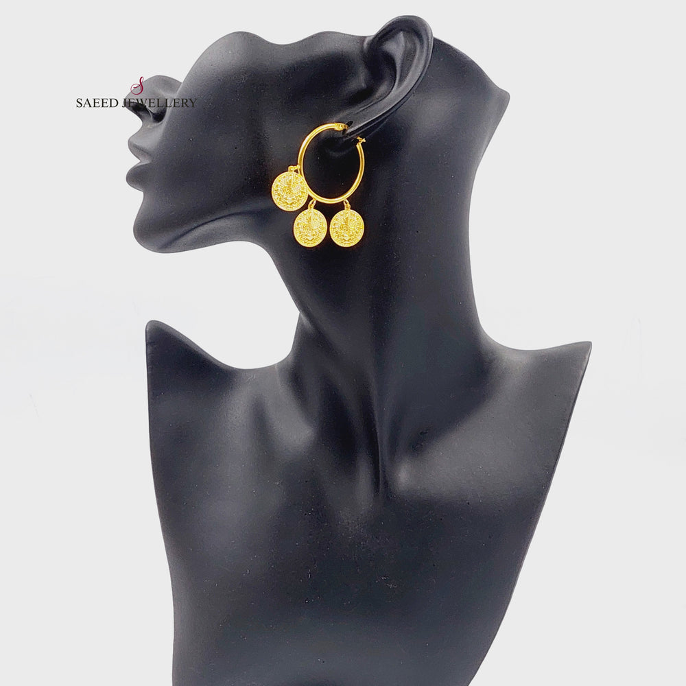 21K حلق ذبلة دنانديش-مجوهرات الشيخ سعيد-Saeed Jewelry 