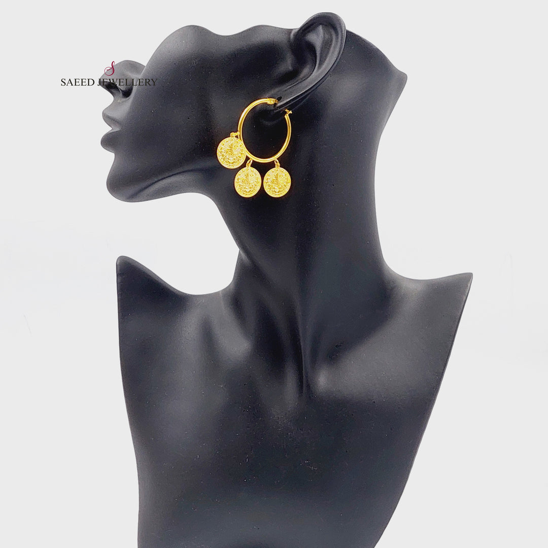 21K حلق ذبلة دنانديش-مجوهرات الشيخ سعيد-Saeed Jewelry 