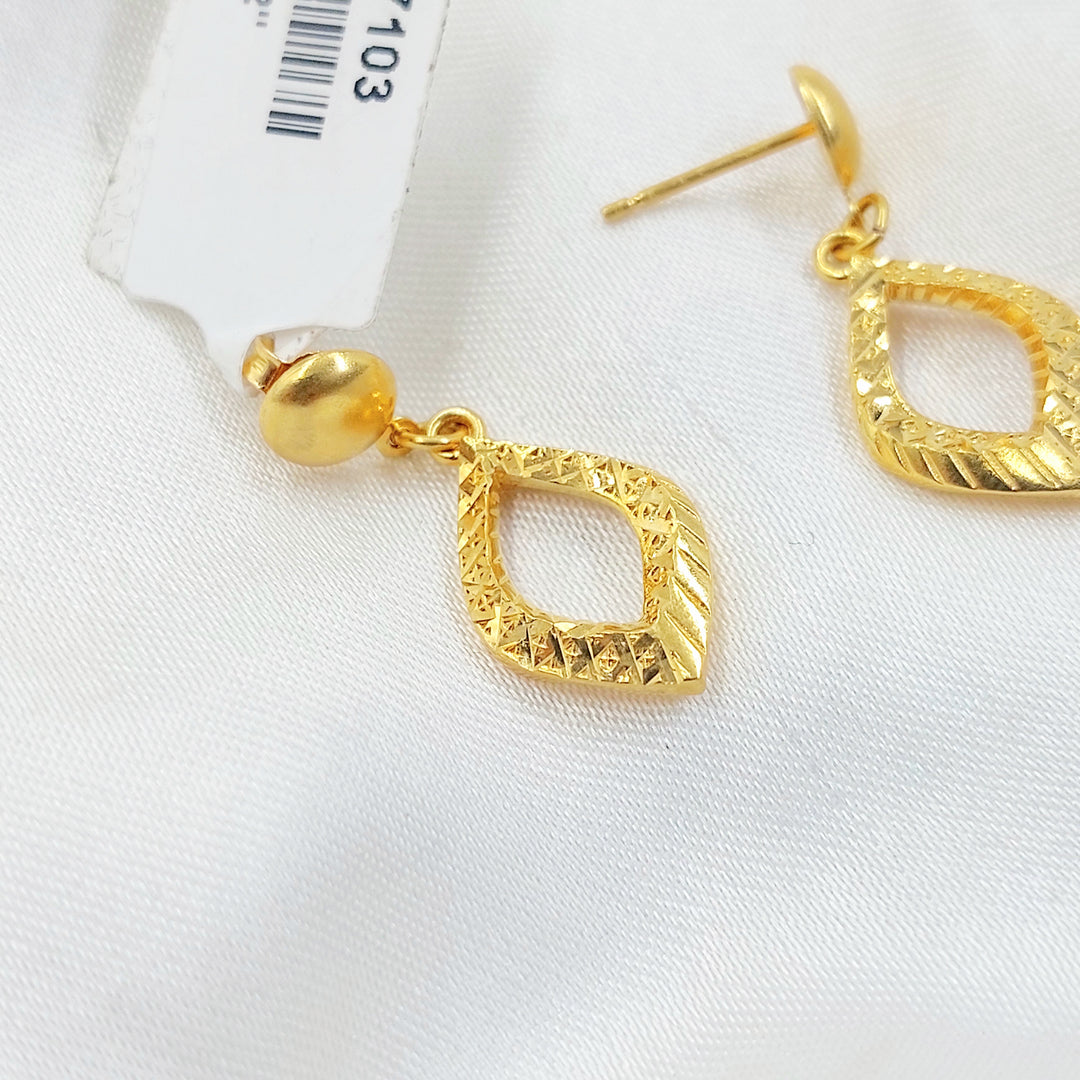 21K حلق برغي اكسترا-مجوهرات الشيخ سعيد-Saeed Jewelry 