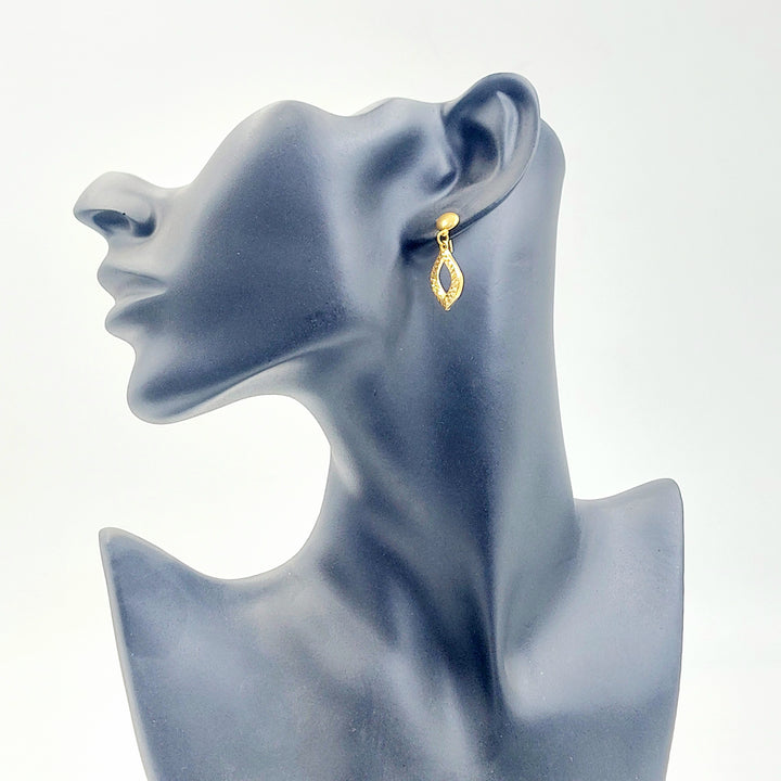 21K حلق برغي اكسترا-مجوهرات الشيخ سعيد-Saeed Jewelry 