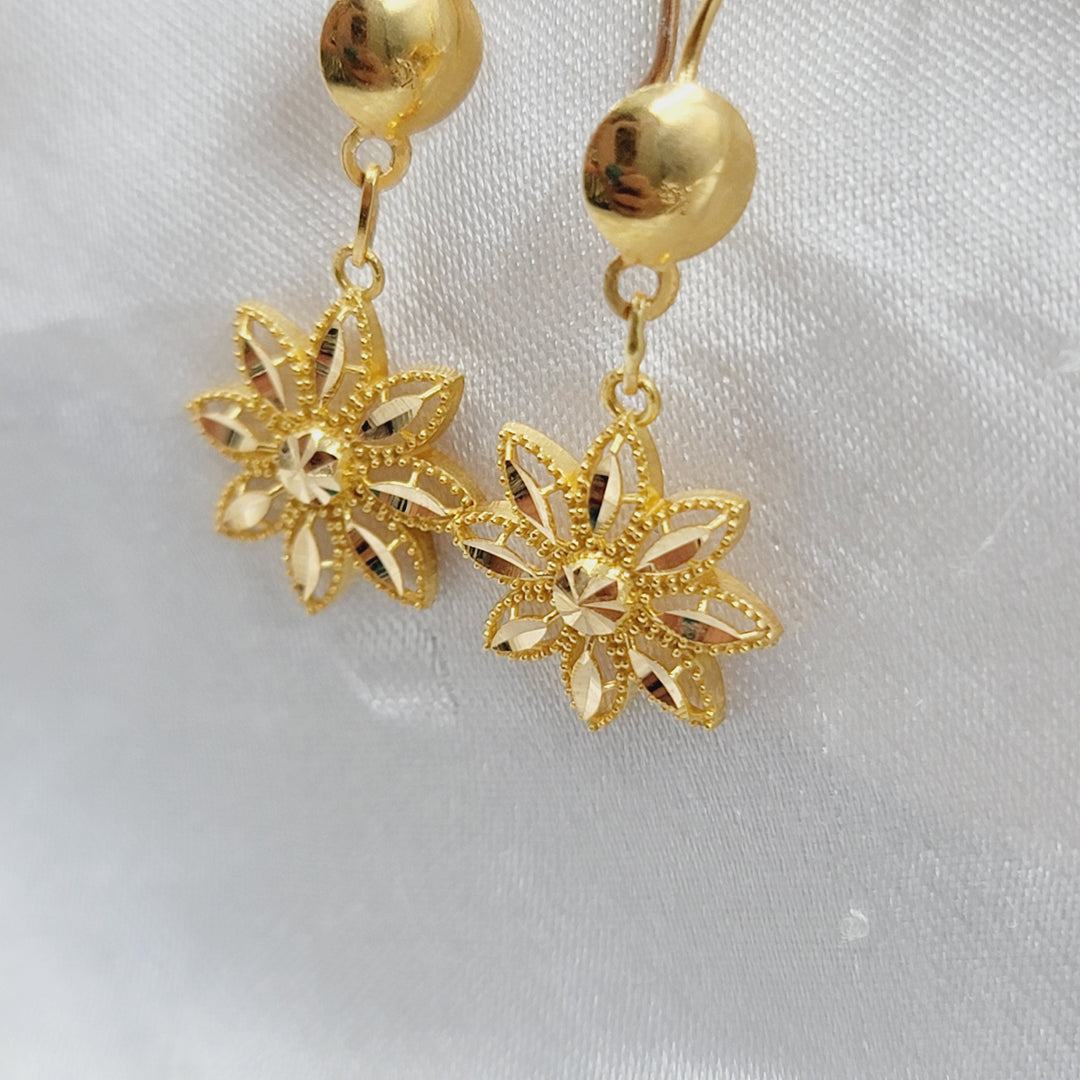 21K حلق وردة اكسترا-مجوهرات الشيخ سعيد-Saeed Jewelry 