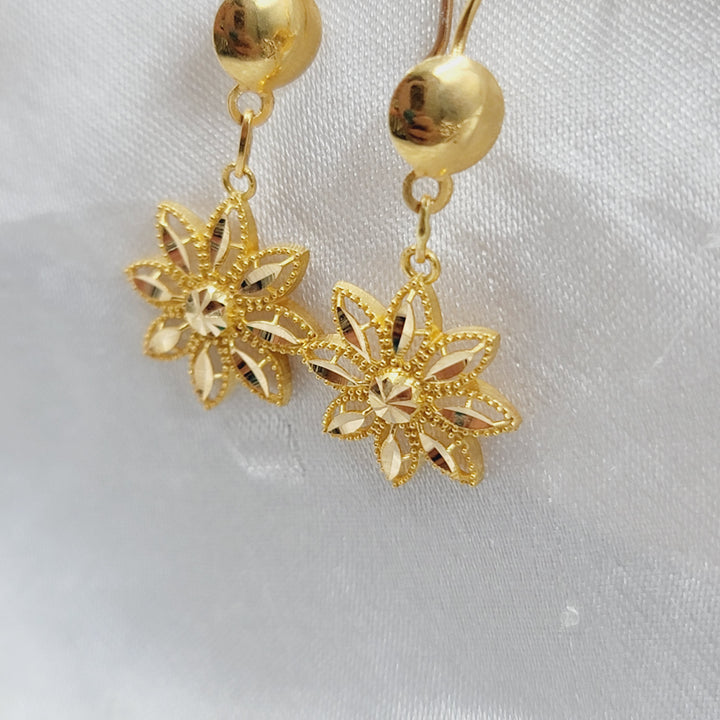 21K حلق وردة اكسترا-مجوهرات الشيخ سعيد-Saeed Jewelry 