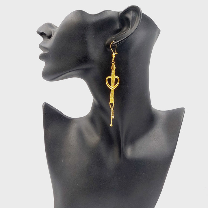 21K حلق قلب اكسترا-مجوهرات الشيخ سعيد-Saeed Jewelry 