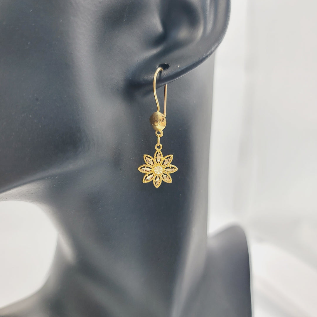 21K حلق وردة اكسترا-مجوهرات الشيخ سعيد-Saeed Jewelry 