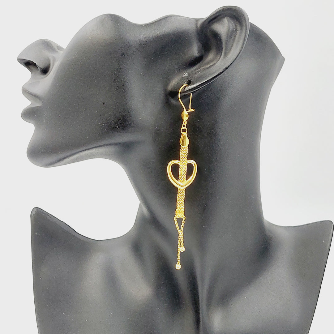 21K حلق قلب اكسترا-مجوهرات الشيخ سعيد-Saeed Jewelry 