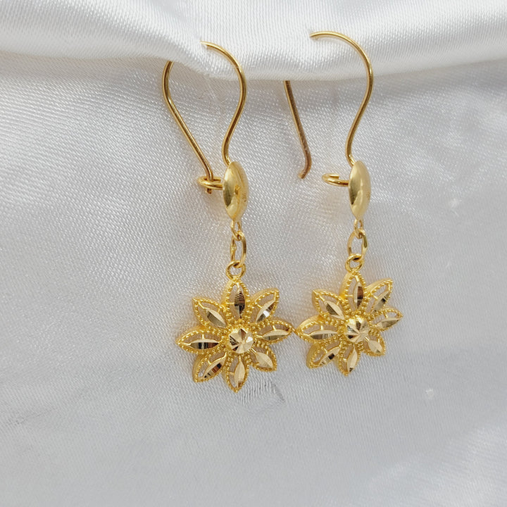 21K حلق وردة اكسترا-مجوهرات الشيخ سعيد-Saeed Jewelry 