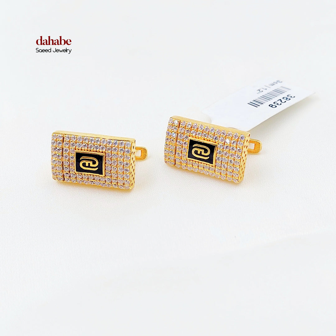 21K حلق شنكل مينا مرصع-مجوهرات الشيخ سعيد-Saeed Jewelry 