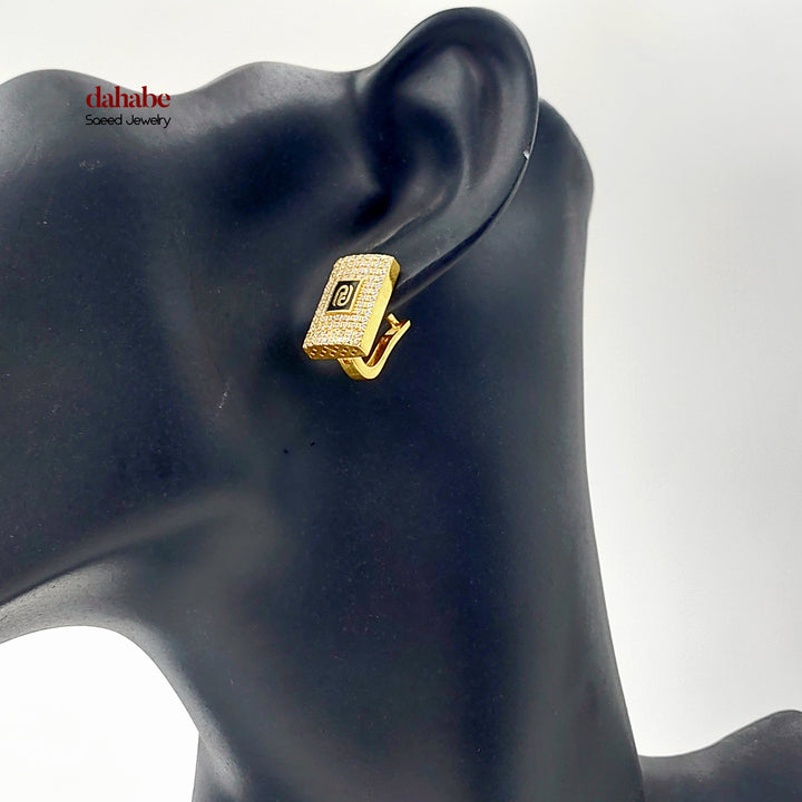 21K حلق شنكل مينا مرصع-مجوهرات الشيخ سعيد-Saeed Jewelry 