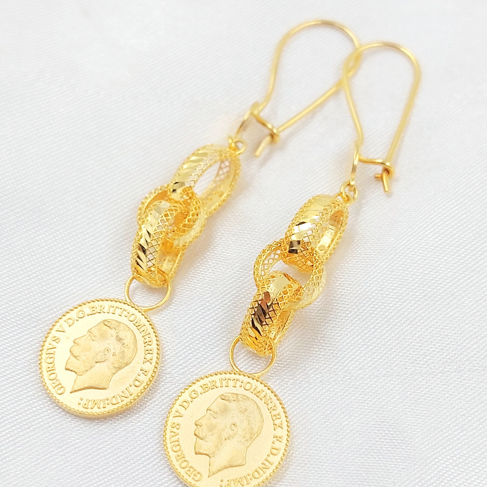 21K حلق شنكل انجليزي-مجوهرات الشيخ سعيد-Saeed Jewelry 