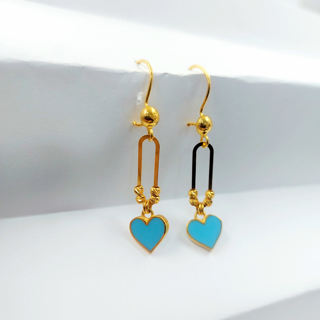 21K حلق اكسترا مينا-مجوهرات الشيخ سعيد-Saeed Jewelry 