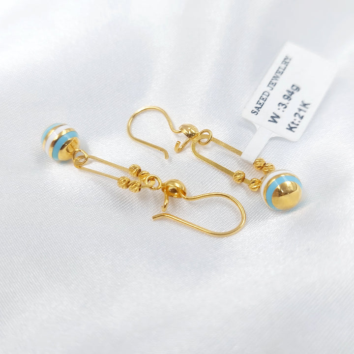 21K حلق اكسترا مينا-مجوهرات الشيخ سعيد-Saeed Jewelry 