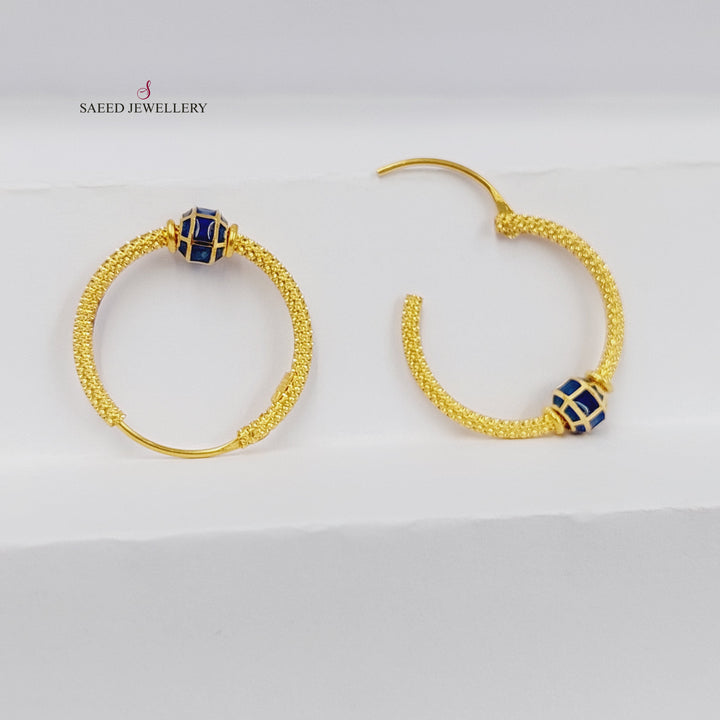 21K حلق ذبلة مينا-مجوهرات الشيخ سعيد-Saeed Jewelry 