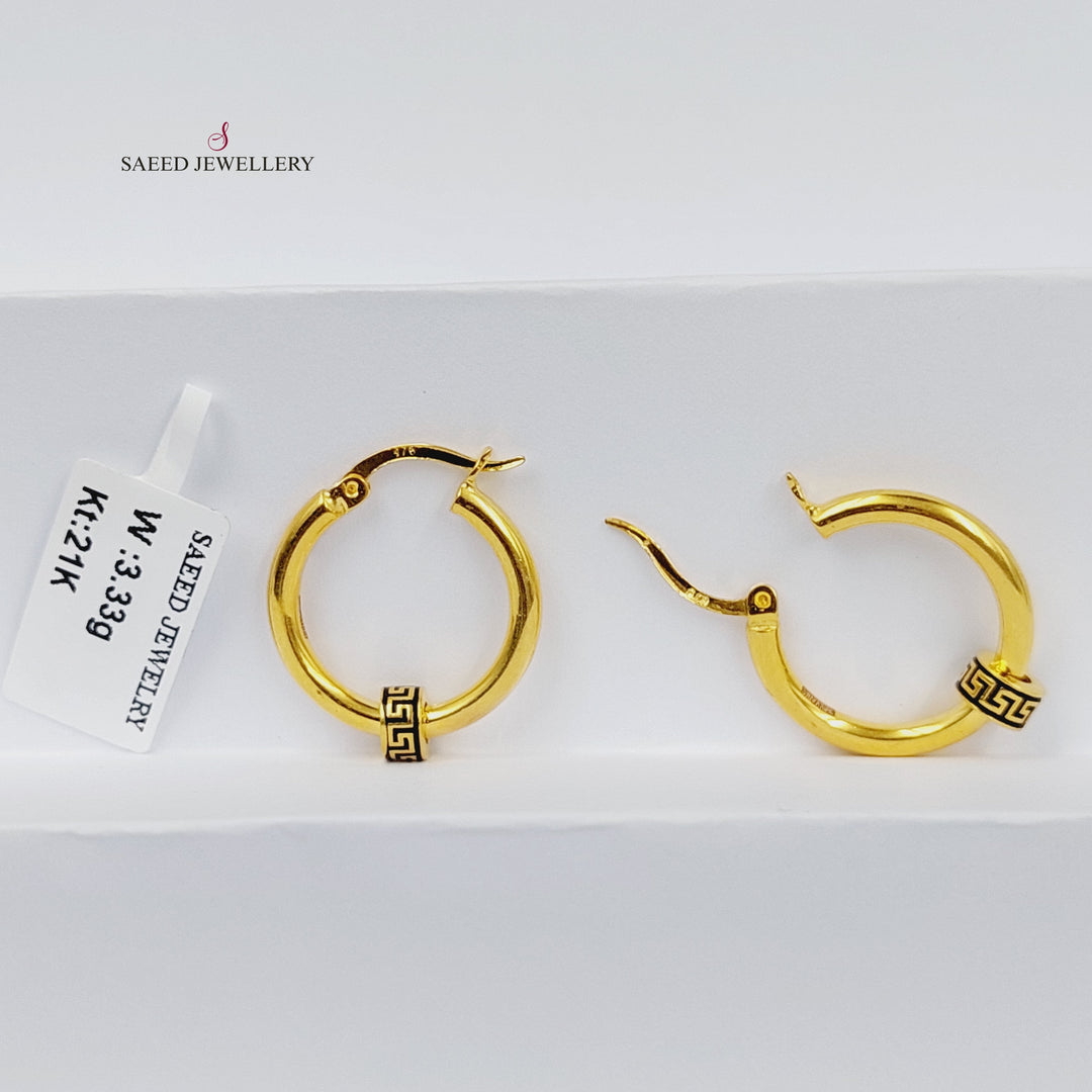 21K حلق ذبلة مينا-مجوهرات الشيخ سعيد-Saeed Jewelry 