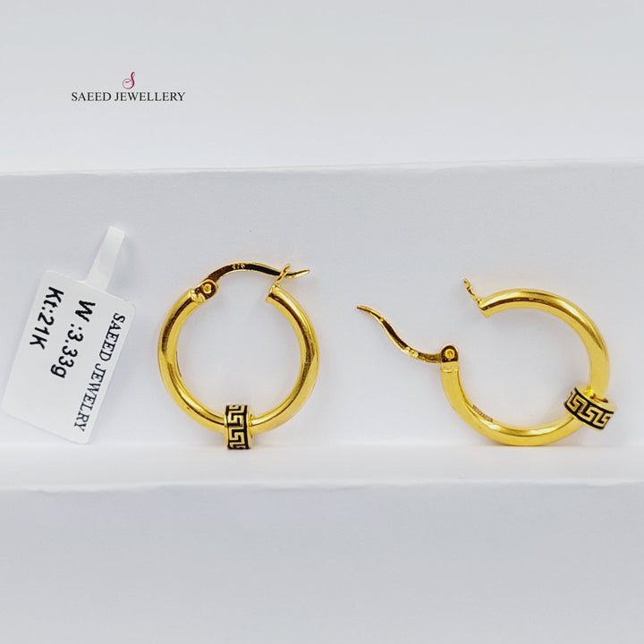 21K حلق ذبلة مينا-مجوهرات الشيخ سعيد-Saeed Jewelry 