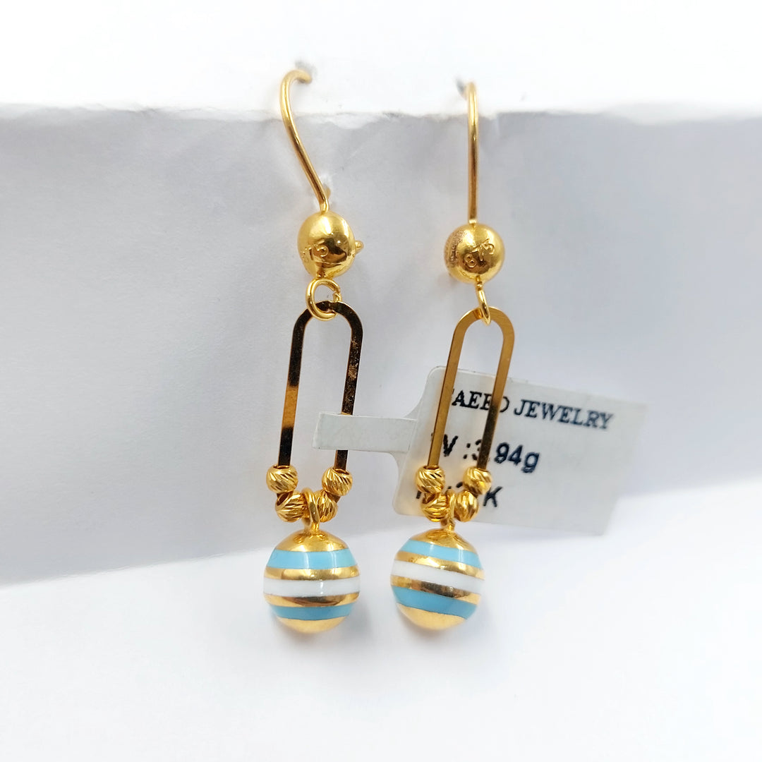 21K حلق اكسترا مينا-مجوهرات الشيخ سعيد-Saeed Jewelry 