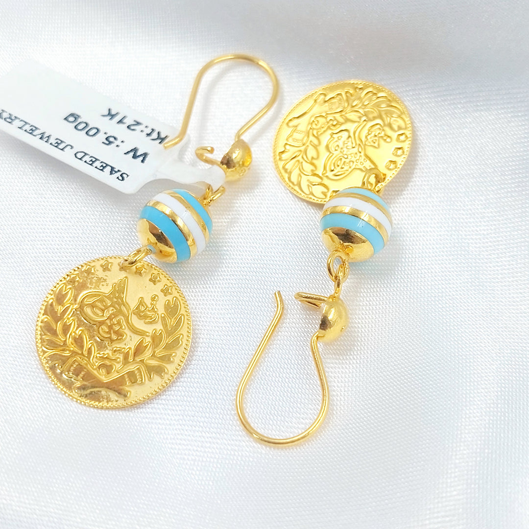 21K حلق اكسترا مينا-مجوهرات الشيخ سعيد-Saeed Jewelry 