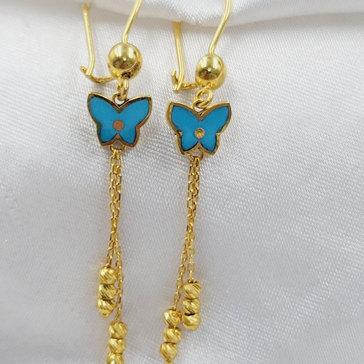 21K حلق فراشة مينا-مجوهرات الشيخ سعيد-Saeed Jewelry 