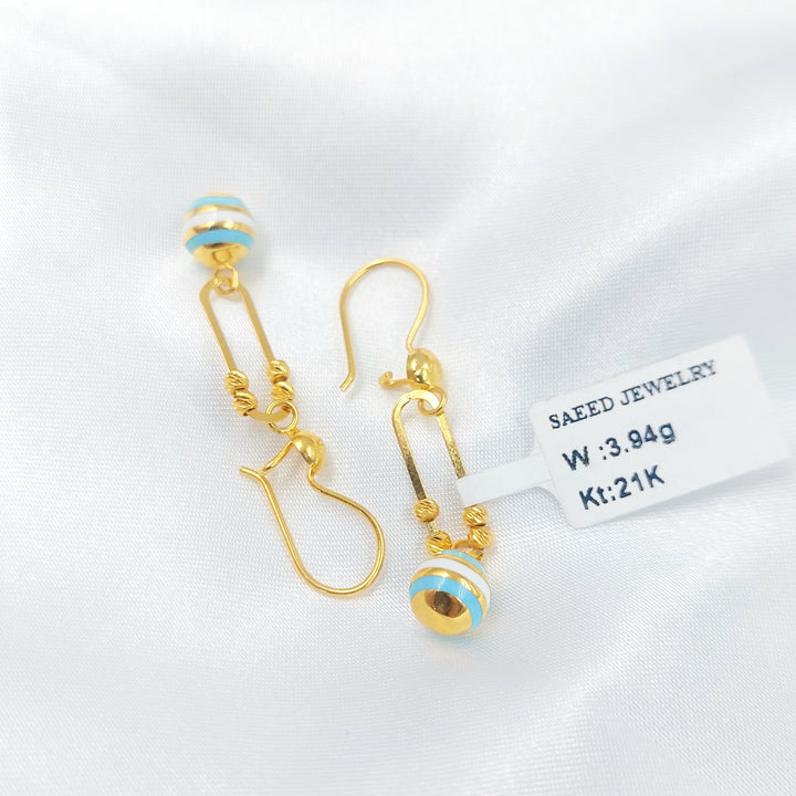 21K حلق اكسترا مينا-مجوهرات الشيخ سعيد-Saeed Jewelry 