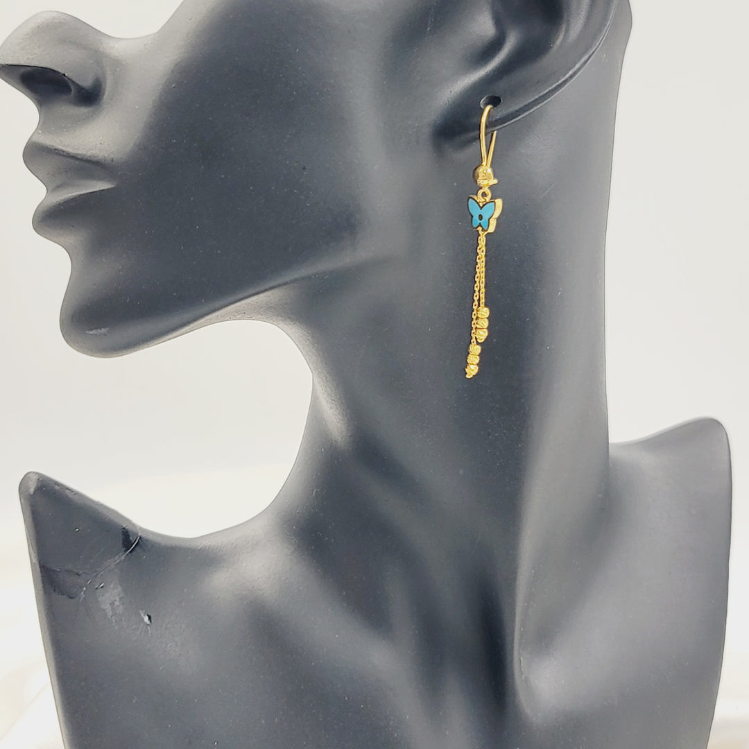 21K حلق فراشة مينا-مجوهرات الشيخ سعيد-Saeed Jewelry 