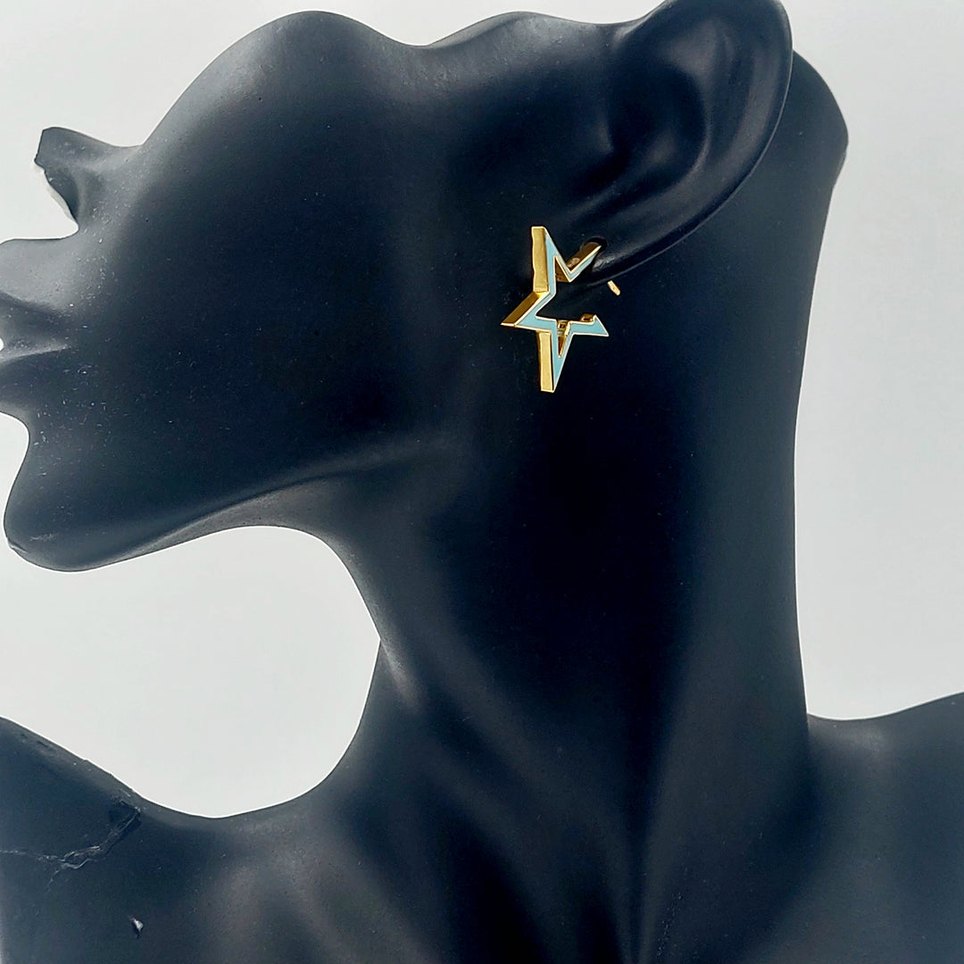 21K حلق نجمة مينا-مجوهرات الشيخ سعيد-Saeed Jewelry 