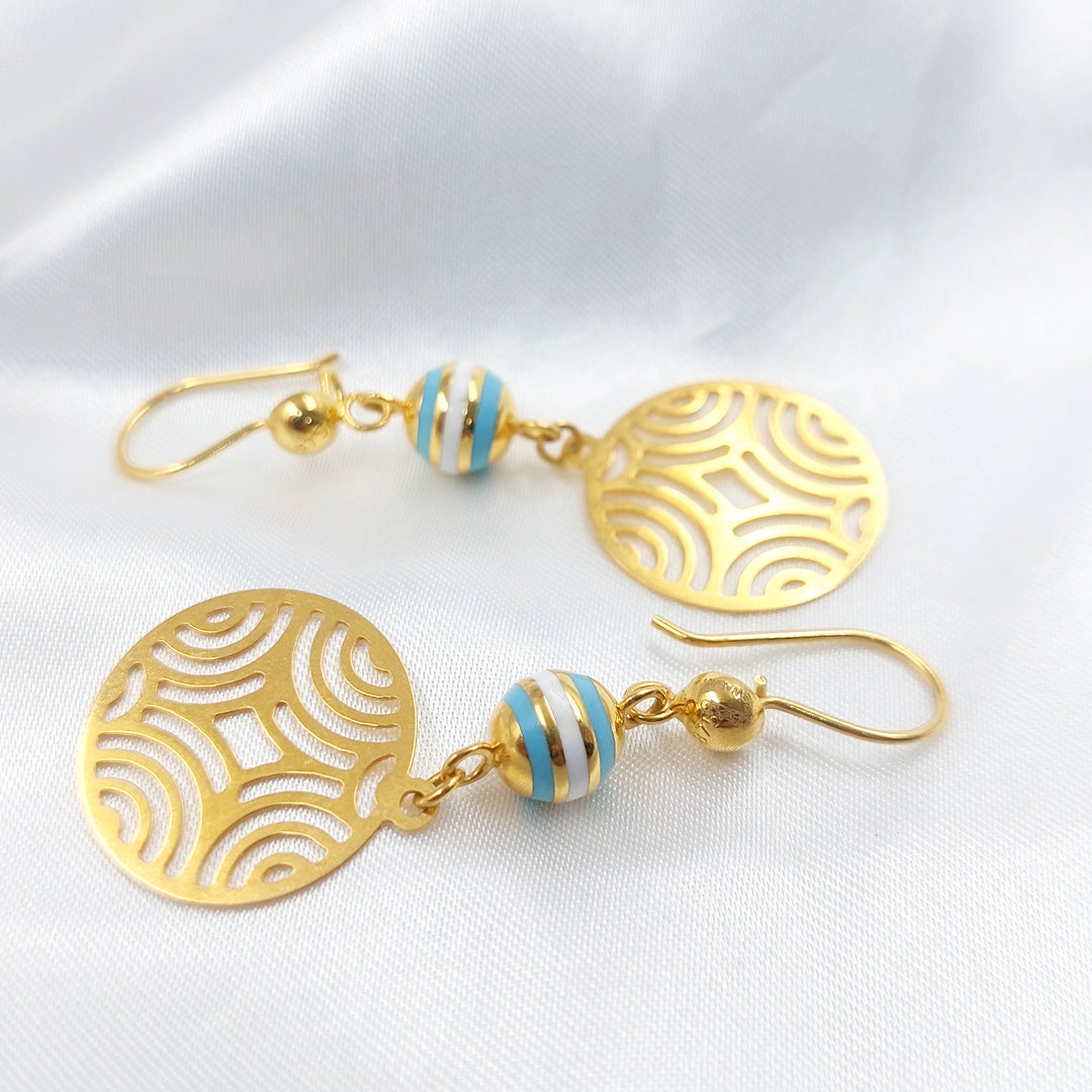 21K حلق اكسترا مينا-مجوهرات الشيخ سعيد-Saeed Jewelry 