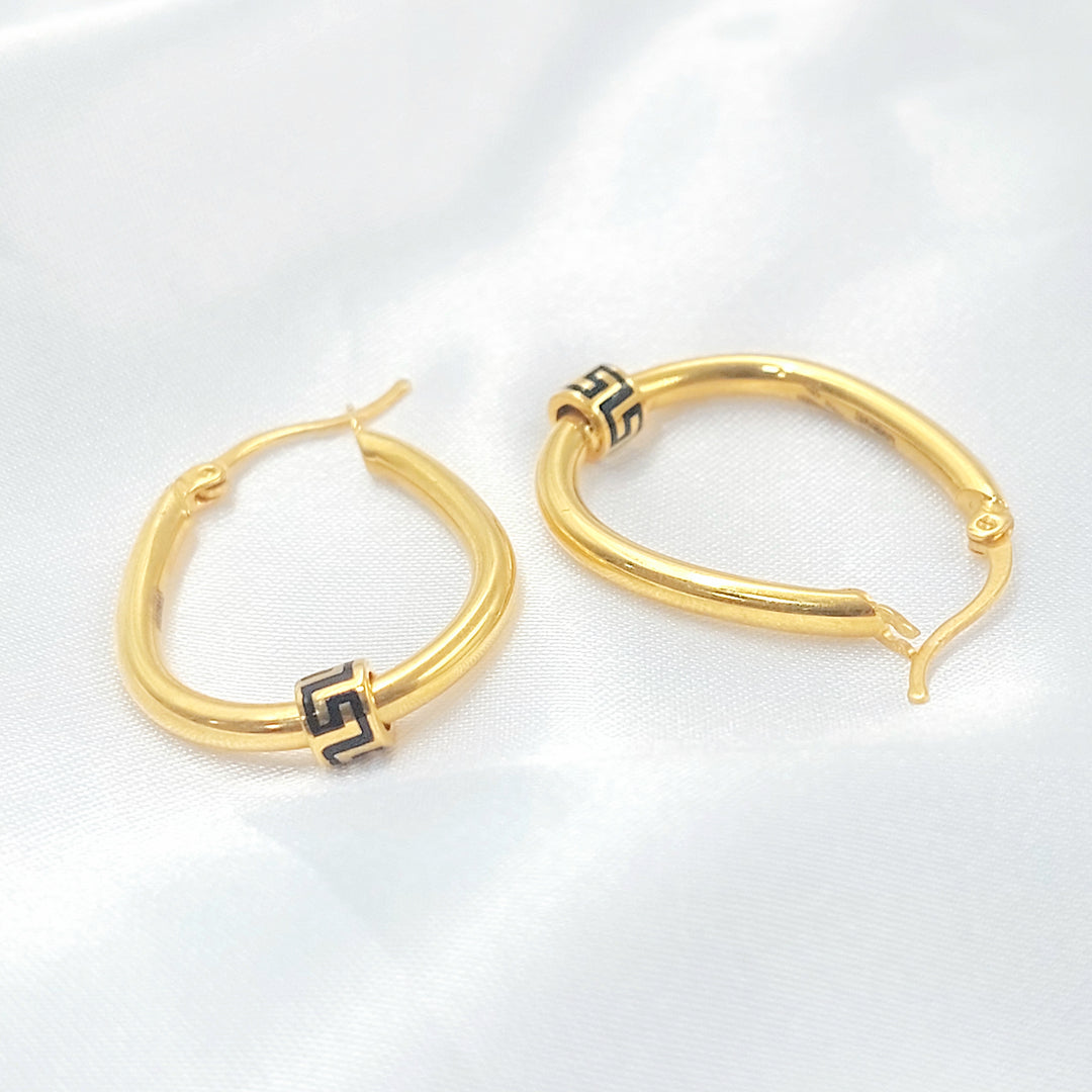 21K حلق ذبلة مينا-مجوهرات الشيخ سعيد-Saeed Jewelry 