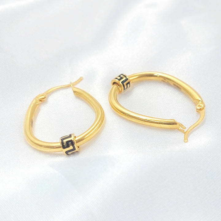 21K حلق ذبلة مينا-مجوهرات الشيخ سعيد-Saeed Jewelry 