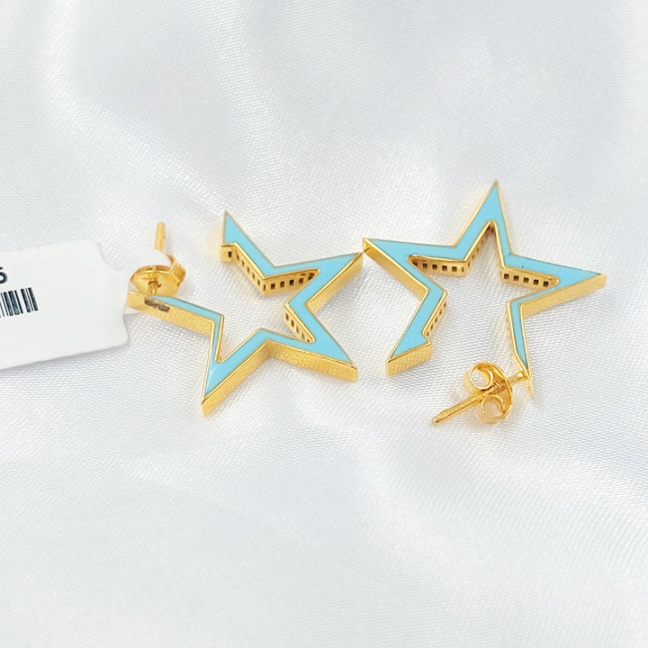 21K حلق نجمة مينا-مجوهرات الشيخ سعيد-Saeed Jewelry 