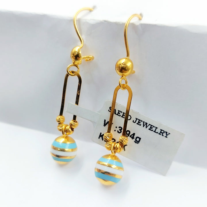 21K حلق اكسترا مينا-مجوهرات الشيخ سعيد-Saeed Jewelry 