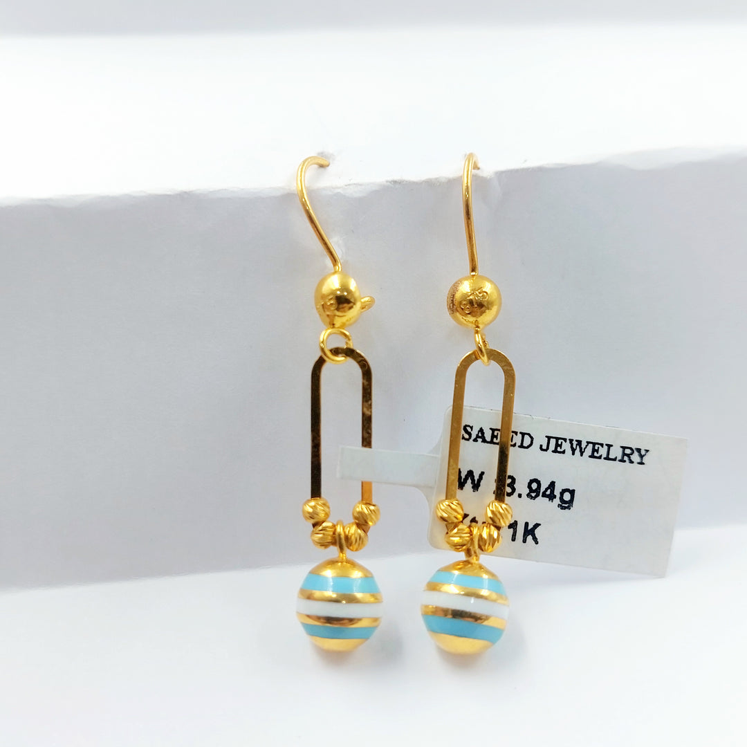 21K حلق اكسترا مينا-مجوهرات الشيخ سعيد-Saeed Jewelry 