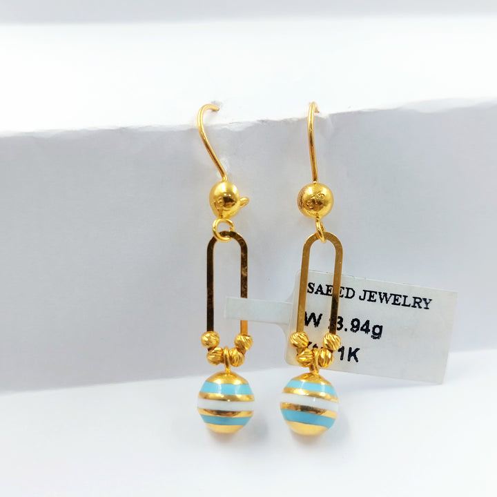 21K حلق اكسترا مينا-مجوهرات الشيخ سعيد-Saeed Jewelry 