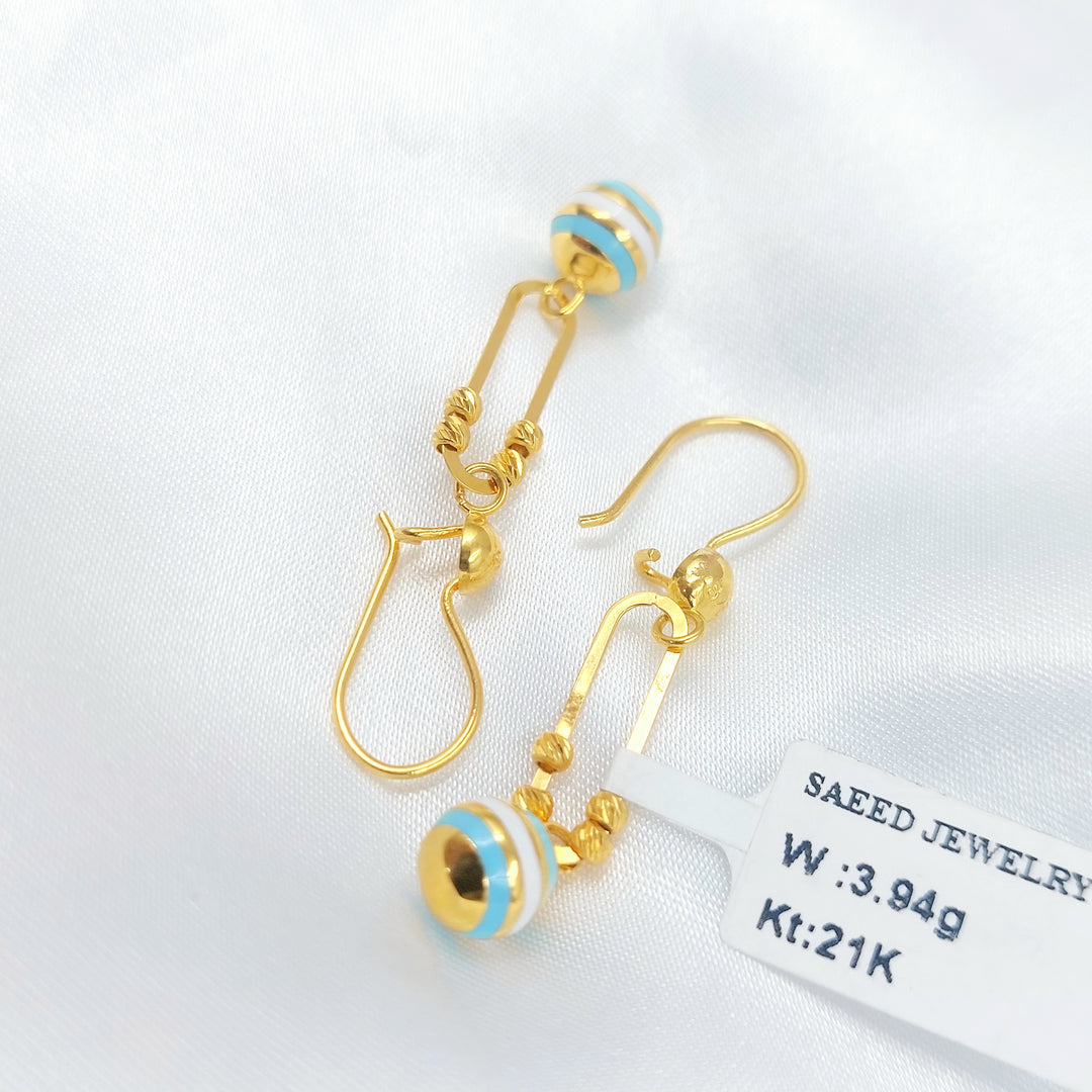 21K حلق اكسترا مينا-مجوهرات الشيخ سعيد-Saeed Jewelry 