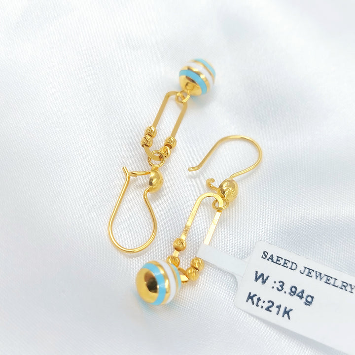 21K حلق اكسترا مينا-مجوهرات الشيخ سعيد-Saeed Jewelry 