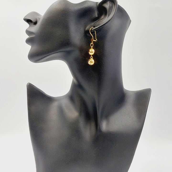 21K حلق نجمة نقش-مجوهرات الشيخ سعيد-Saeed Jewelry 