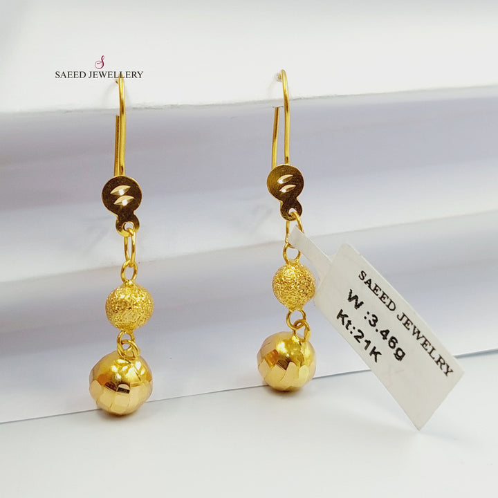 21K حلق مسبحة نقش-مجوهرات الشيخ سعيد-Saeed Jewelry 