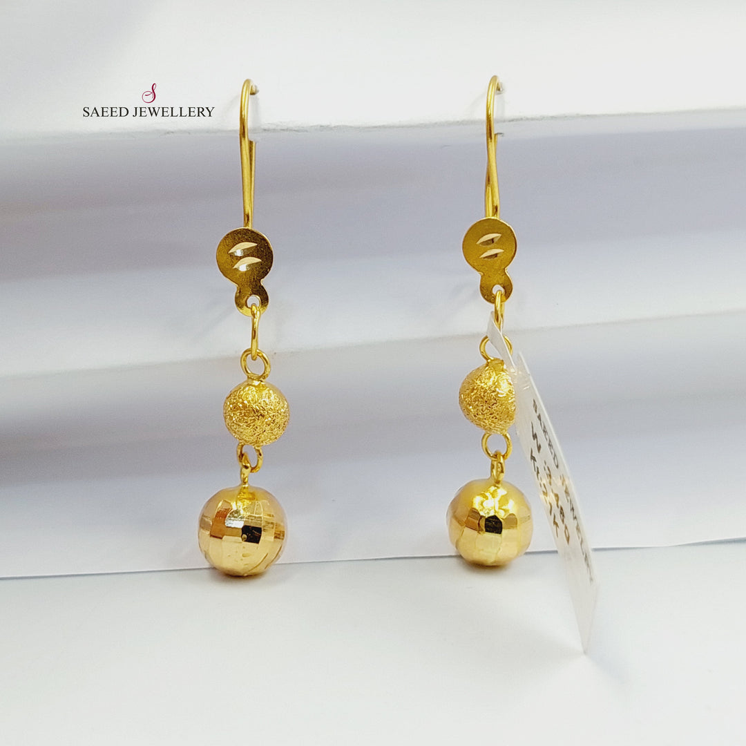 21K حلق مسبحة نقش-مجوهرات الشيخ سعيد-Saeed Jewelry 