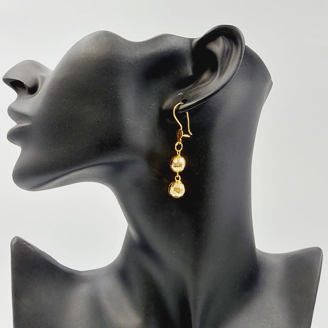 21K حلق نجمة نقش-مجوهرات الشيخ سعيد-Saeed Jewelry 