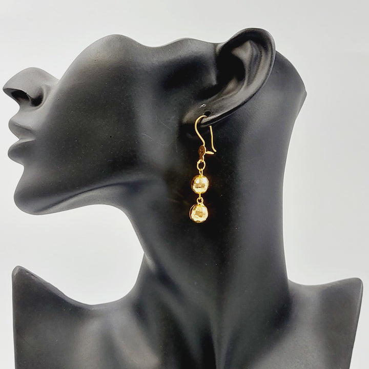 21K حلق نجمة نقش-مجوهرات الشيخ سعيد-Saeed Jewelry 