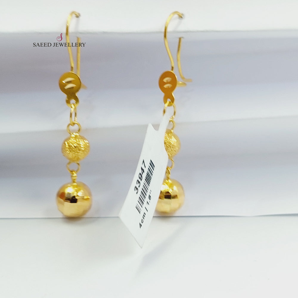 21K حلق مسبحة نقش-مجوهرات الشيخ سعيد-Saeed Jewelry 