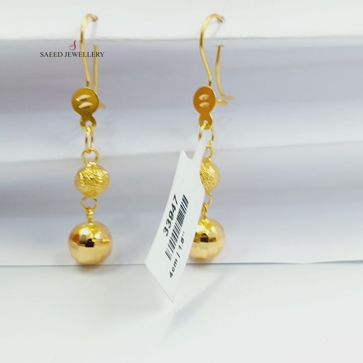 21K حلق مسبحة نقش-مجوهرات الشيخ سعيد-Saeed Jewelry 