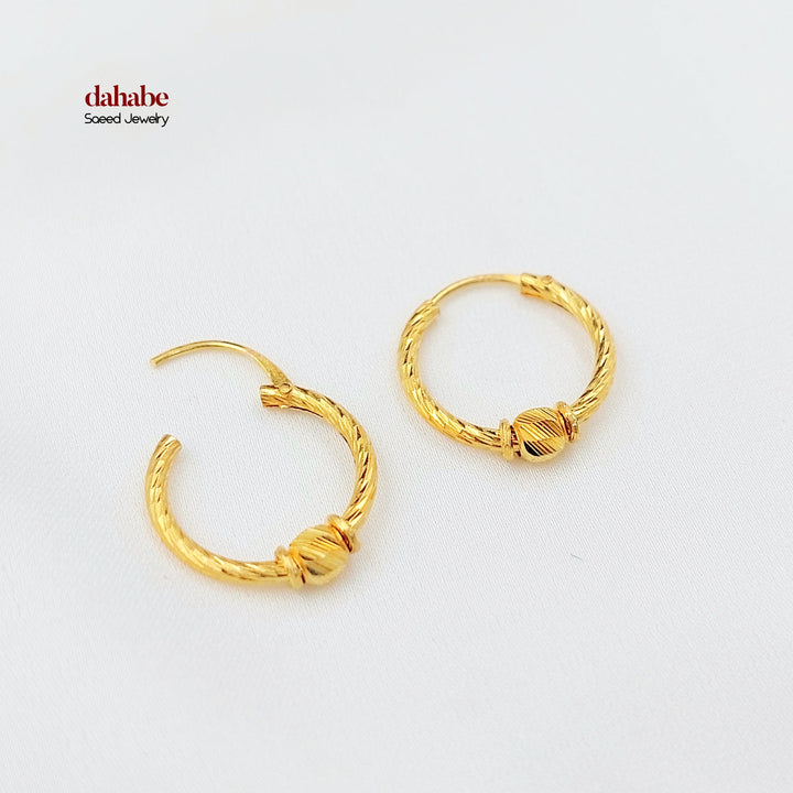 21K حلق ذبلة-مجوهرات الشيخ سعيد-Saeed Jewelry 