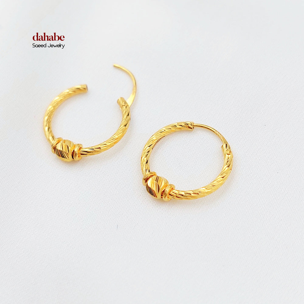 21K حلق ذبلة-مجوهرات الشيخ سعيد-Saeed Jewelry 