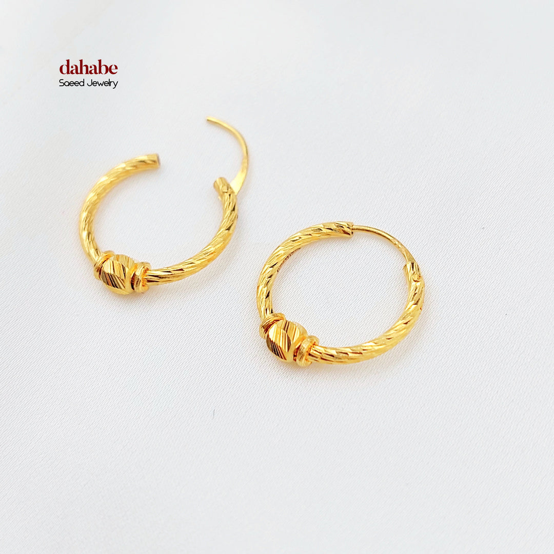 21K حلق ذبلة-مجوهرات الشيخ سعيد-Saeed Jewelry 