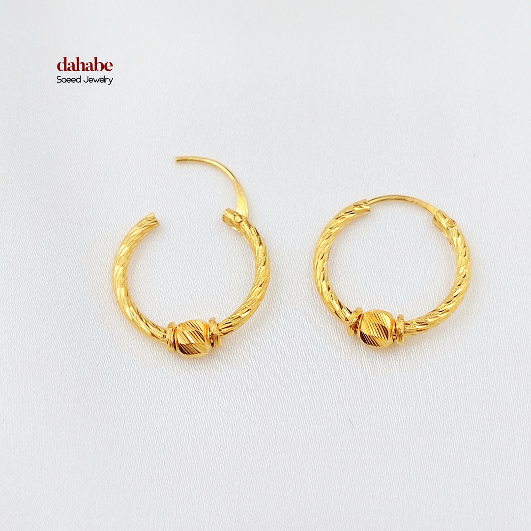 21K حلق ذبلة-مجوهرات الشيخ سعيد-Saeed Jewelry 